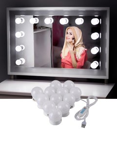 Buy Vanity Mirror Lights, 12 Pieces Lighting Bulbs Set for Vanity Mirror, Adjustable Brightness LED Bulb Kit for Makeup Dressing Mirror in Saudi Arabia