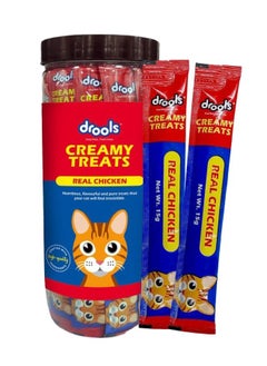 Buy Creamy Lickable Cat Treats Real Chicken 25 Pieces 375grams in UAE