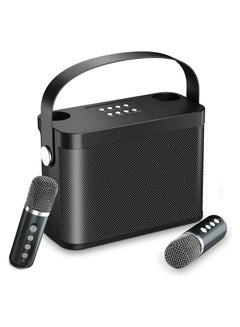 Buy YS-219 Bluetooth Speakers With Dual Wireless Microphones Outdoor Portable Mobile Karaoke Equipment in UAE