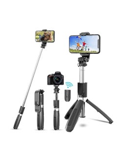 Buy Portable 40 Inch Aluminum Alloy Selfie Stick Phone Tripod with Wireless Remote Shutter Compatible with iPhone Android Samsung Smartphone in UAE