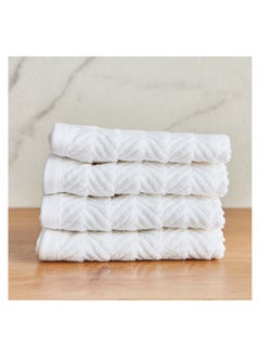 اشتري Lucia 600 GSM Turkish Cotton 4-Piece Fingertip Towel Set 30x30cm. في السعودية