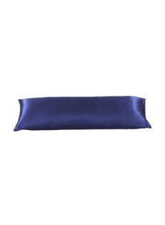 Buy Silky Satin, 1-Piece Pillow Cover Case Plain Navy Blue in UAE