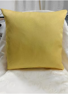 اشتري Decorative Square Throw Pillow Cover Colorful Solid Book Yellow Color Paint Texture Abstract Fancy Wall Smooth Vintage Warm Gradient Soft Velvet Cushion Cover Size 40 cm في الامارات