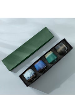 Buy 4-Piece Ceramic Teacup Set Box Package for Gifts 220ML in Saudi Arabia