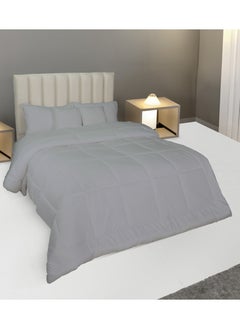 Buy Comforter set king size 6Pcs with soft filling 220*240 cm Grey in Saudi Arabia