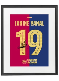 اشتري Lamine Yamal Barcelona Autographed Jersey - Framed Poster 50x40cm - Football Memorabilia, Soccer Collectible, Gift for Fans في الامارات