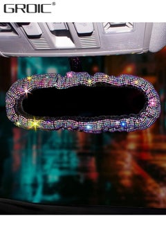 اشتري Bling Bling Car Rearview Mirror Accessories Rhinestones Car Rear View Mirror Cover Elastic Plush Car Mirror Accessories Bling Car Accessories Car Decor for Women Colorful في الامارات