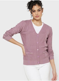 Buy V Neck Cardigan Set in UAE