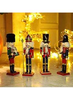 Buy Fancy Nutcracker Puppet, Wooden Nutcracker Hand painted Retro Figure Doll Soldier Puppet Christmas Tree Decorations Ornament 25CM in Egypt