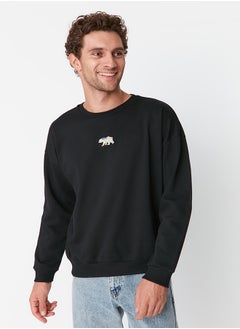 اشتري Sweatshirt - Black - Oversize في مصر