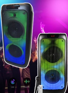 Buy W/Rechargeable Battery Modern LED Lights with Mic Party Speaker Portable Bluetooth Speaker in Saudi Arabia