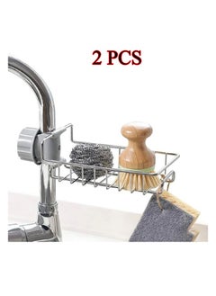 Buy Sponge Holder, Stainless Steel Sink Organizer, Practical Home Kitchen Faucet Organizer Clip Storage Rack, Draining Rack for Soap, Sponge, Dish Sponge, Silver in Saudi Arabia