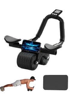 Buy 2023 New with timer Ab Abdominal Exercise Roller Elbow Support, abs roller wheel core exercise equipment, Automatic Rebound Abdominal Wheel in Saudi Arabia