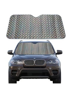 Buy Thicken 5-Layer UV Reflector Accordion Folding Auto Front Window Sunshade Visor Shield Cover 140*75 cm in UAE