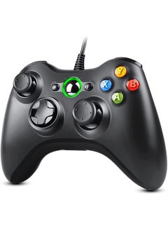 Buy Xbox 360 Controller, USB Wired Gamepad Joystick with Improved Dual Vibration and Ergonomic Design for Microsoft Xbox 360 & Slim & PC Windows 7/8/10(Black) in Egypt