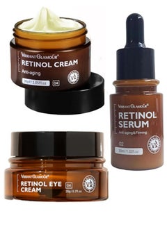 Buy 3 Piece Retinol Anti Aging Face Cream 30g With Cream Eye 20g And Serum in Saudi Arabia