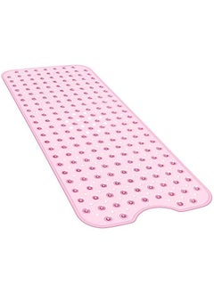 Buy Non-Slip Bath Tub Shower Mat with Suction Cups and Drain Holes, 40x16in,  ( Clear Pink ) in UAE