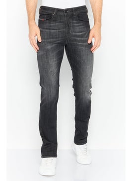 Buy Men Buster Slim Fit Plain Stretchable Jeans, Black in UAE