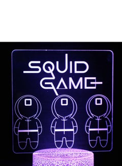 Buy 3D Illusion Squid Game Night Light 16 Color Change Decor Lamp Desk Table Night Light Lamp for Kids Children 16 Color Changing with Remote in UAE
