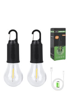 اشتري 2 Pack Camping Lantern Rechargeable, Camping Lights for Tents, 3 Lighting Modes Tent Lamp, Suitablefor Camping Hiking Fishing, Backpacking, Emergency, Power Cuts [Energy Class A+++] في الامارات