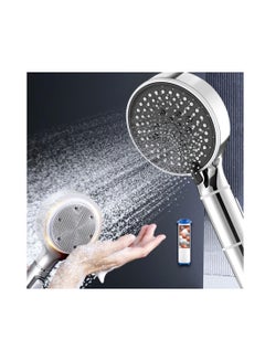 Buy Shower Head with Filter, High Pressure Double-Sided Shower Head with Silicone Body Scrubber, Handheld Shower with On/Off Switch, 5 Spray Modes for Body and Hair Massage (Silver) in UAE