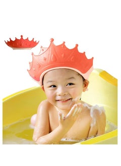 Buy Baby Shower Cap Shield, Shower Cap for Kids, Visor Hat for Eye and Ear Protection for 0-9 Years Old Children, Cute Crown Shape Makes the Baby Bath More Fun (Red) in Saudi Arabia