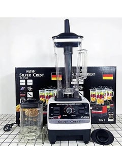 Buy 2 jars double cup SC-1589 4500W 2 in 1 high speed commercial heavy duty silver crest blender in UAE