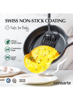 Buy SENSARTE 4Pcs Nonstick Cookware Sets, Pots and Pans Set, 1.5QT Sauce Pan with Lid & 4.5 QT Stock Pot, Non Toxic, PFOA&PFOS Free in UAE