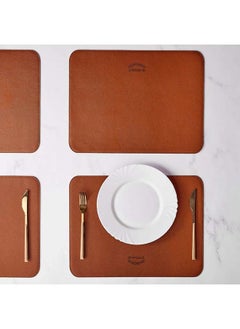 اشتري 4Pieces Leydi Leather Placemat - Ginger Bread في مصر