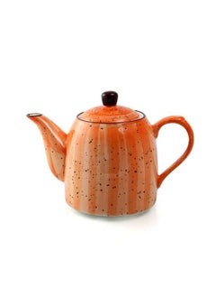 Buy Porcelain Decorative Orange Coffee Pot 700 ml in UAE