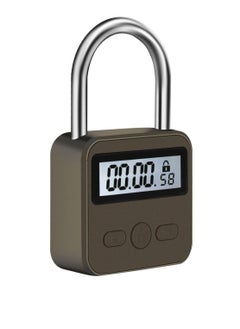 Buy Metal Time Padlock Multi-Function Timer Lock 99 Hours Max Timing with Electronic LCD Timed Display Micro USB Rechargeable in UAE