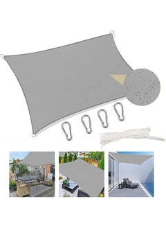 Buy Sun Shade Sail, 3 x 4M Sun Shade Sail Canopy UV Block Awning, Sun Sail Rectangular, Sail Shade PES UV Protection, Sun Sail Weatherproof, for Garden Outdoor Terrace Balcony Grey in Saudi Arabia