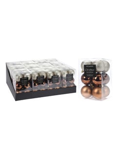 اشتري 6-cm Christmas Balls, Amber & Silver – Set of 12 في الامارات