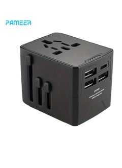 Buy Universal Travel Adapter, International Travel Adapter Wall Charger AC Plug Adapter with 5.6A Smart Power and 3.5A 3 USB 1 Type-C, Worldwide All in One Power Adapter Travel Charger for USA EU UK AU. in UAE