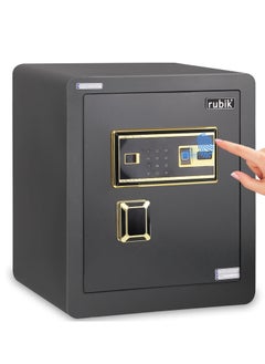 اشتري Large Safe Box with Biometric Fingerprint, Digital Optical Keypad and Key Lock Protects Documents Cash Jewelry Passports, 1.87cb-ft for Home Office, RB45GF (Size 45x38x31cm) Dark Grey في الامارات