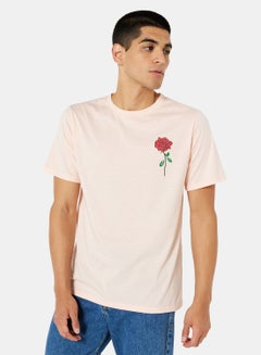 Buy Rose Graphic Crew Neck T-Shirt in UAE
