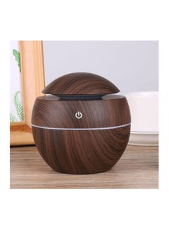 Buy Ultrasonic Aroma Humidifier with Color-Changing LED Lights - 130ml Capacity, Pure Water Atomization Chip, Delightfully Fresh Air for Any Environment (Dark Brown) in Egypt