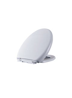 Buy Toilet Seat With Soft Close Lid With Fixing And Quick Release Hinge White in UAE