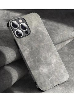 Buy Iphone 15 pro case Leather Light Grey in Saudi Arabia