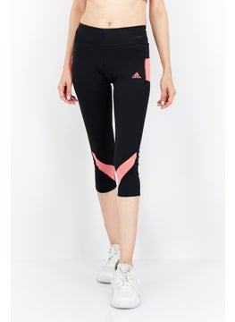 اشتري Women Sportswear Fit Brand Logo 3/4 Training Tights, Black Combo في الامارات