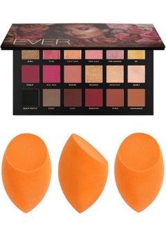 Buy Ever Beauty Rose Gold Remastered Eyeshadow Palette Multicolor With 3 Pieces Makeup Sponge in UAE