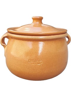 اشتري Terracotta Pottery Clay Cooking Pot With Lid 22Cm 4.5Ltr في السعودية