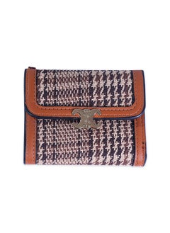 Buy Women's Multi-function Three-fold Short Canvas Wallet 10*7.5*2cm in Saudi Arabia