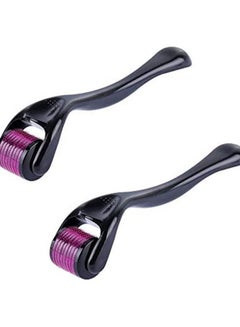اشتري Derma Roller Hair Growth Roller, Set of 2 Titanium 540 Micro Needle Face Neck and Body 0.5mm 1mm Wrinkle Acne Scar Stretch Mark Treatment Needling في الامارات
