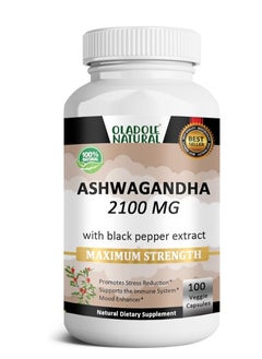 Buy Oladole Natural Pure Organic Ashwagandha Powder and Root Extract - 2100mg, 100 Veggie Capsule in Saudi Arabia