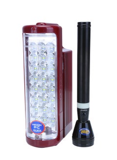 اشتري Rechargeable LED Lantern Flashlight Combo | Emergency Lantern with Light Dimmer Function | 24 Pcs Super Bright LEDs في الامارات