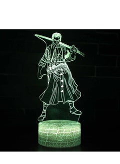 Buy Anime Roronoa Zoro 3D Night Light, Manga Figure Luffy Zoro Touch Bedside Lamp 16 Color Bedroom LED Night Light, Anime Luffy 3D Desk Lamp for Birthday Christmas to Boys/Girls/Fans in UAE