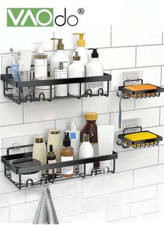 Buy 4PCS Shower Shelves Adhesive Shower Organizer No Drilling Large Capacity 
Rustproof Stainless Steel Bathroom Shower Organizer Shower Shelf for Inside Shower Black in Saudi Arabia