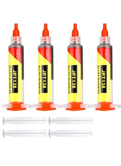 اشتري 4 Pcs Solder Paste Syringe for Electronics Sn42 Bi58 Soldering Tin Melting Point 138 Low Temp No Clean Soldering Paste Suitable for Electronic Components BGA IC Soldering, Total 80g/ 2.8oz في الامارات