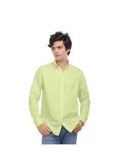 اشتري COUP Custom Fit Basic Shirt For Men - Yellow - M في مصر